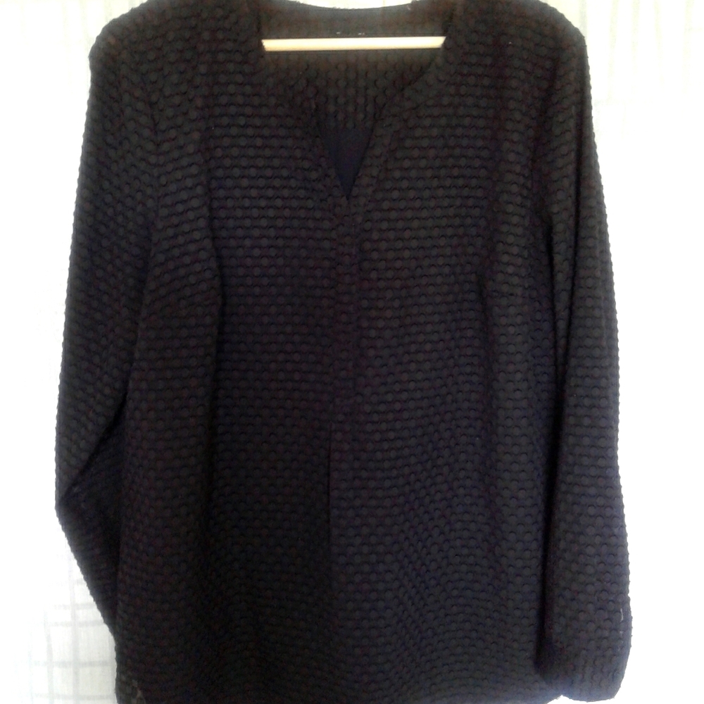 Womens Black Multilayered Blouse L